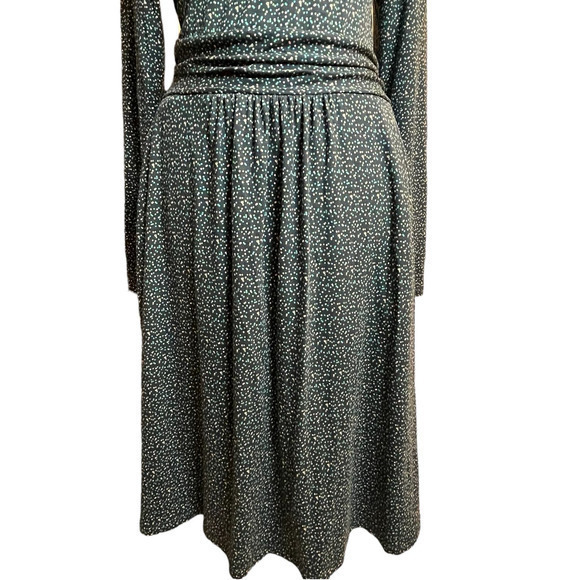 Boden Dress Womens Black Multicolor Polka Dots Fit Flare Jersey Size US 2 P - Picture 3 of 12